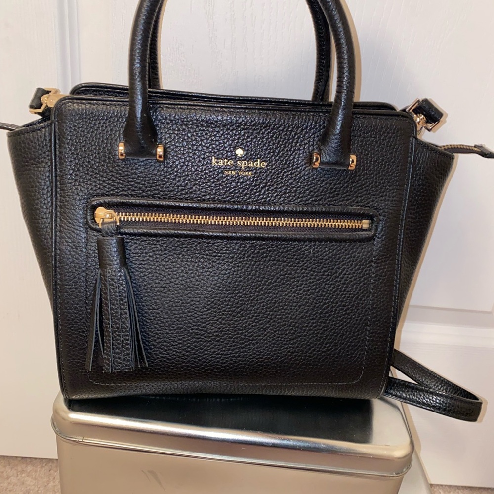 Kate Spade Chester St. Small Allyn Black Leather Satchel Bag